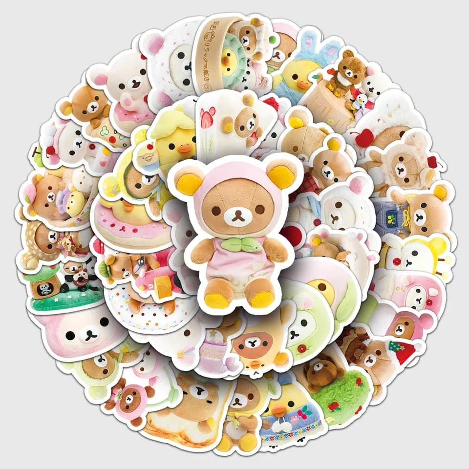 50pc Easy Bear Series Cartoon Cute Graffiti Stickers Suitcase Laptop Skateboard Personalized Stickers