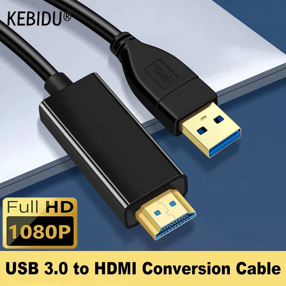 Cavo compatibile da USB 3.0 a HDMI da 1,8 M Convertitore compatibile HDMI 1080P Proiettore Monitor Cavo video per adattatore per PC portatile