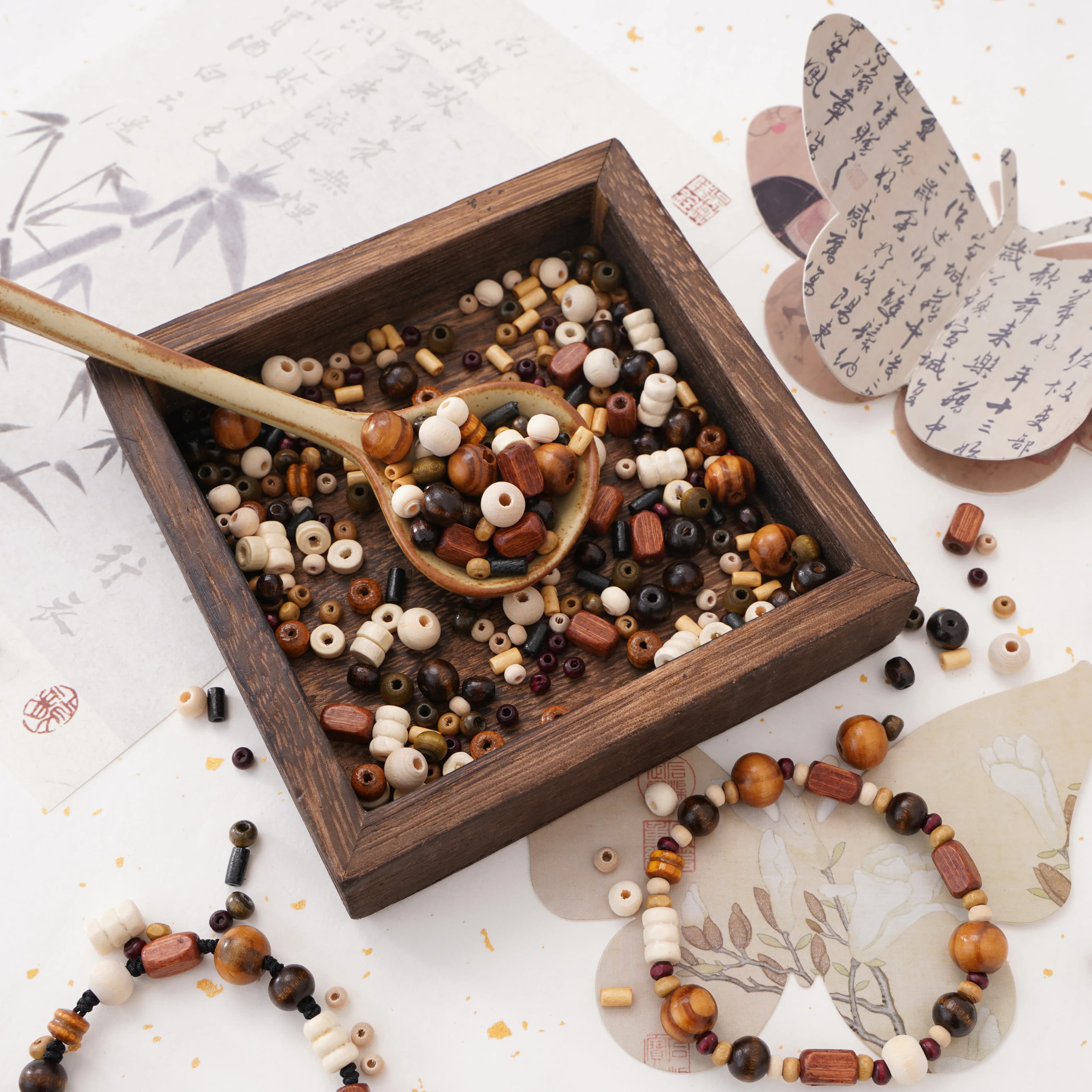Multi-size 20Pcs/lot Natural Wooden Beads Loose Spacer Beads For DIY Bracelets Necklace Earrings Jewelry Making Accessories