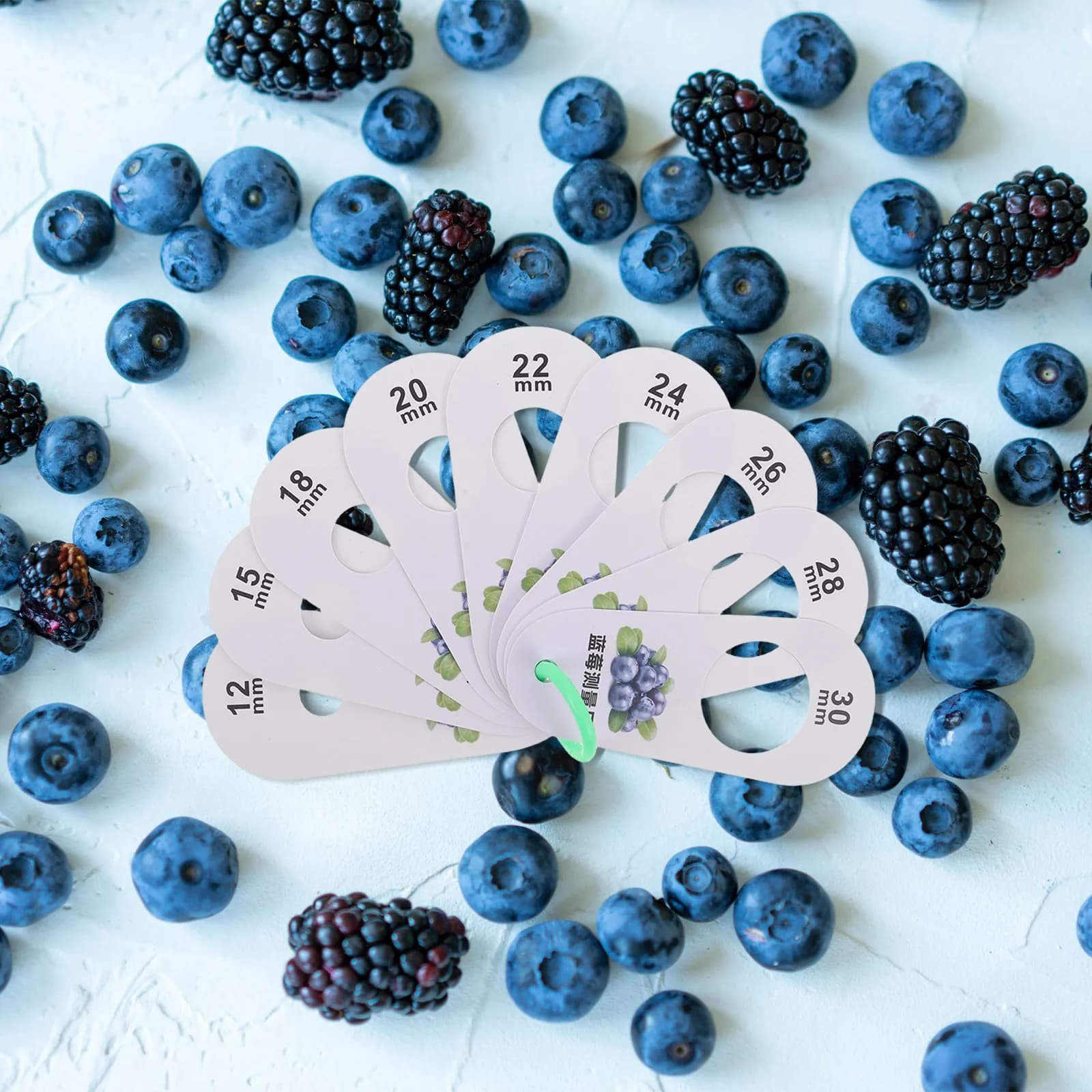 3Pcs Fruit Diameter Gauge Ring Blueberry Measuring Tool Plastic Caliper Measuring Ruler for Cherry Oranges Citrus Grading Board