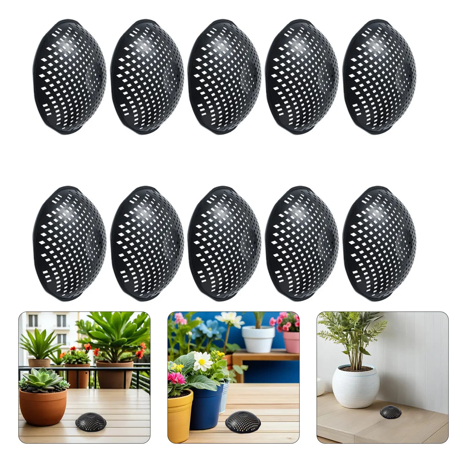 10Pcs Flowerpot Bottom Hole Mesh Pads Plastic Pot Drainage Screen Flowerpot Planter Bottom Grid Mat Bonsai Plant Pot Pad