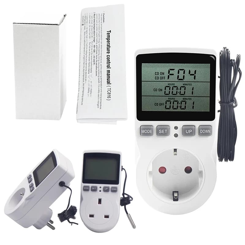 Regolatore di temperatura con temporizzazione digitale Presa di temperatura costante Spina per elettrodomestici 220V per UE FR AU UK US