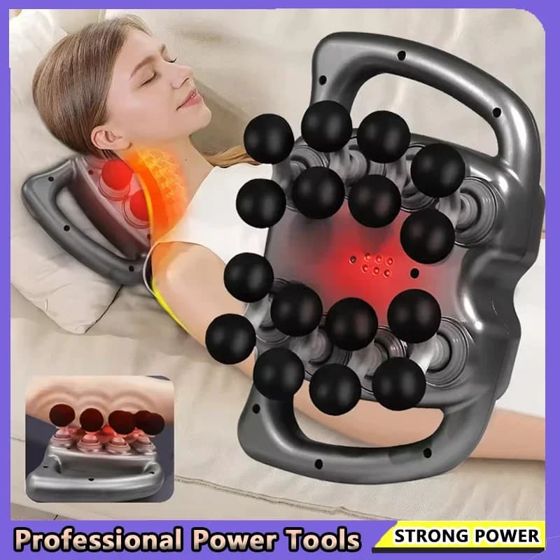 Professional Muscle Massage Gun 16 Heads High-frequency Vibration Band Gun for Body Leg Back Waist Massage Massager for Deep Fabrics