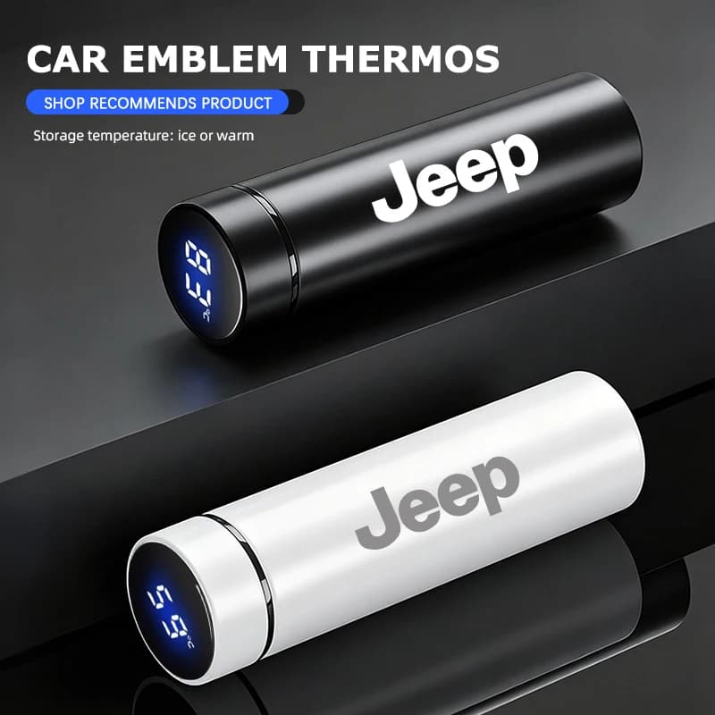 Display LCD intelligente per interni auto, tazza termica, accessorio auto per Jeep Renegade Compass Grand Cherokee Wrangler JK Gladiator