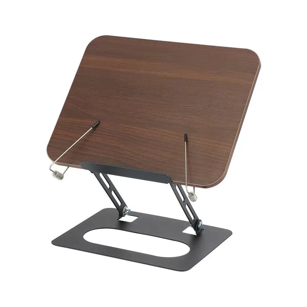 Supporto per lettura in legno massello 360 ° Supporto per Libri Pieghevole con Base Girevole e Clip Elastici per Pagine, Supporto Regolabile per Laptop per Lettori