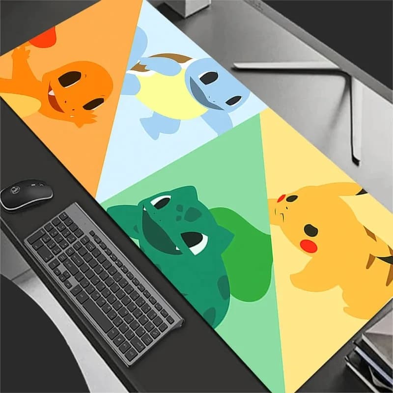 Tappetino per Mouse Grande per Gamer, Accessori da Gaming, Tappetino per Tastiera Veloce con Bordo in Gomma, Tappetino da Scrivania per Laptop, P-Pokemons Squirtle Mousepad