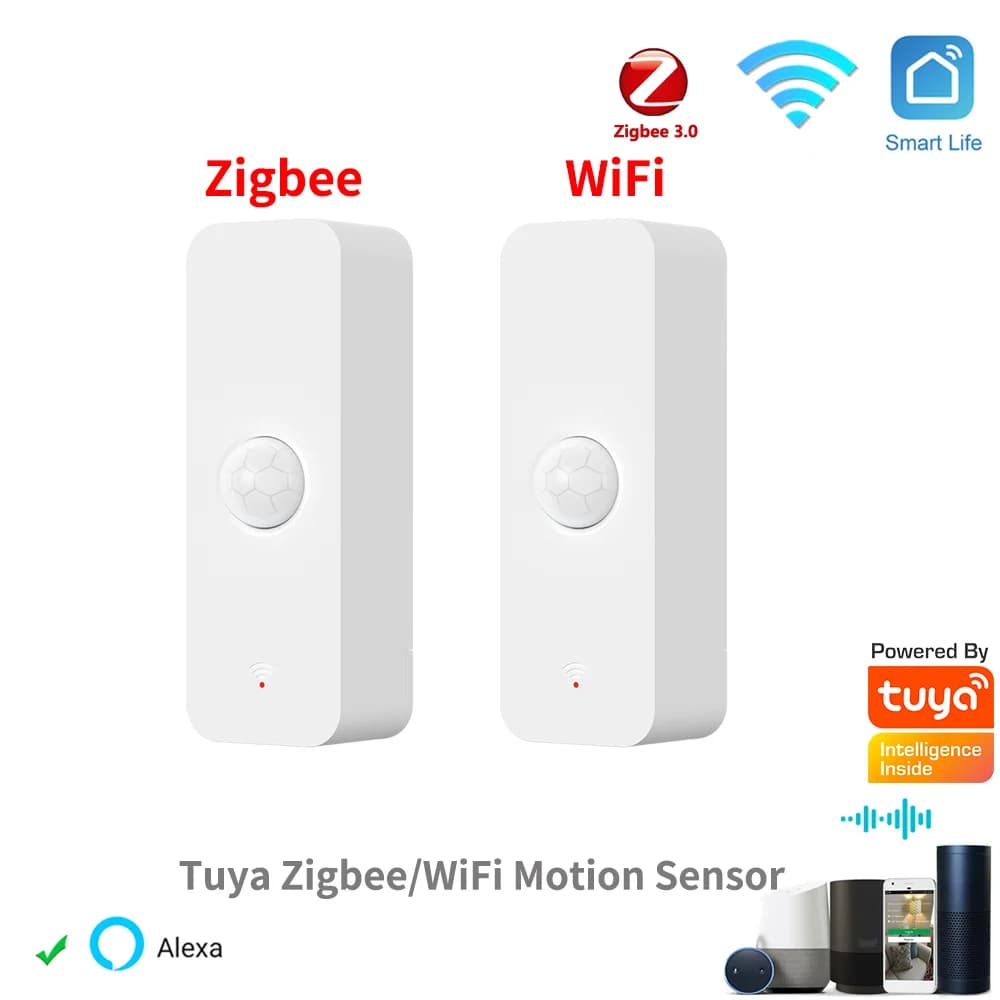 Tuya WiFi Zigbee PIR Sensore di movimento Smart Life Funziona con Alexa Google Home Smart Home Rilevatore di sicurezza a infrarossi per il corpo umano