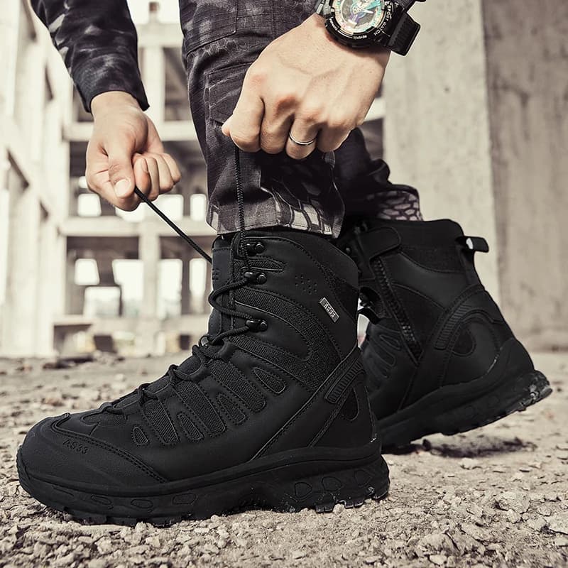 Unisex Climbing Shoes for Men Lace Up Brand Ankle Hiking Shoes Desert Work Men Tactical Motorcycle Boots Men Botas Motocross