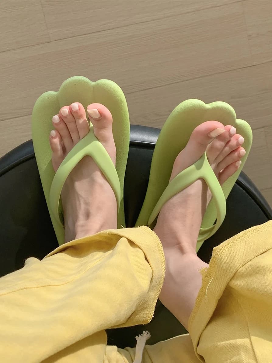 Sandali da Spiaggia con Suola Morbida per Donna, Ciabatte Estive Antiscivolo per Studentesse, Stile Coreano con Tacco Piatto in PVC