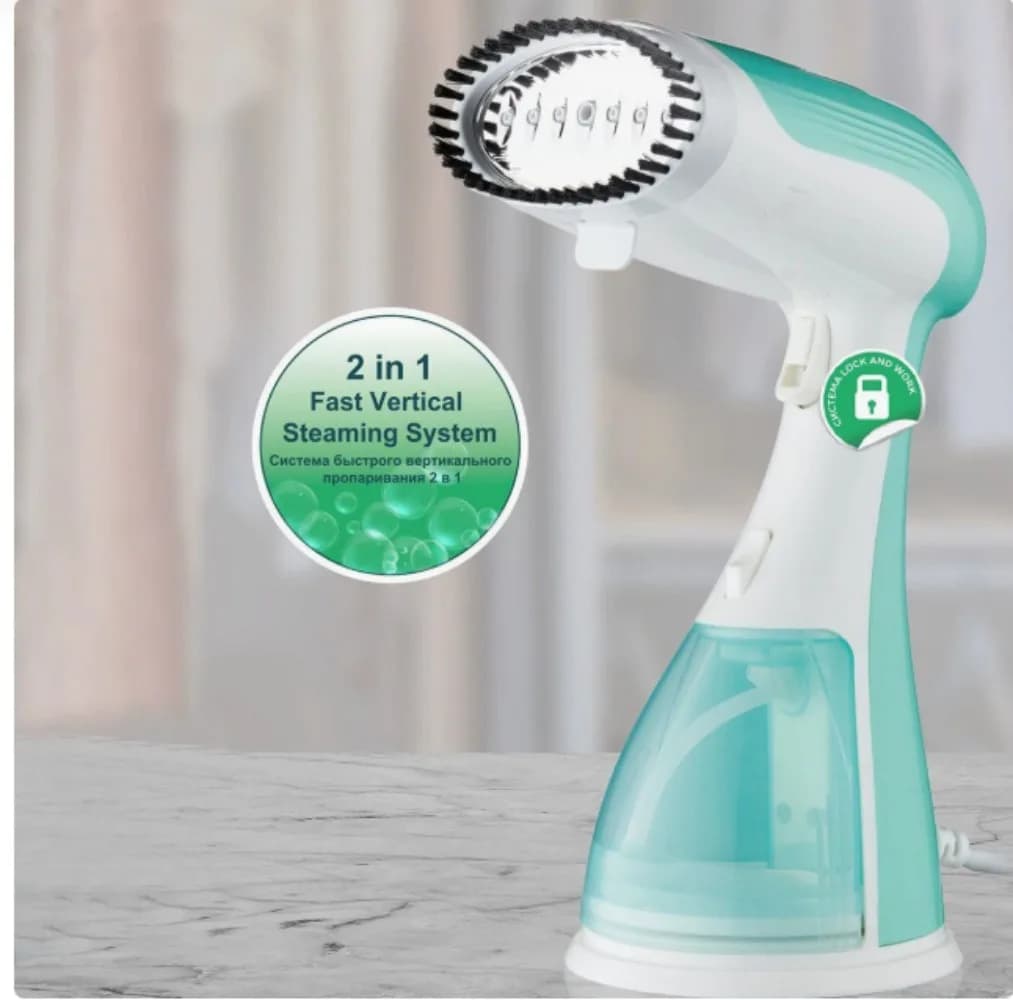 Vaporizzatore portatile con serbatoio dell'acqua grande e rimovibile: riscaldamento in 3 minuti. Dispositivo portatile per la rimozione delle pieghe per tutti i tessuti, vestiti e tende.