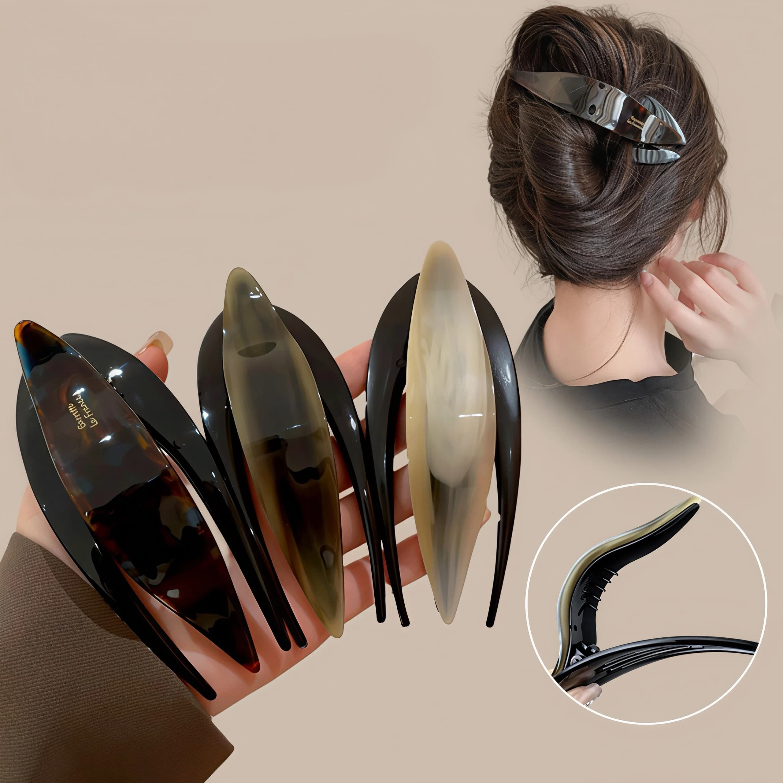 Grandi fermagli per capelli coreani a coda di rondine per donne e ragazze, fermagli a becco d'anatra in acetato per coda di cavallo, uso quotidiano, idea regalo