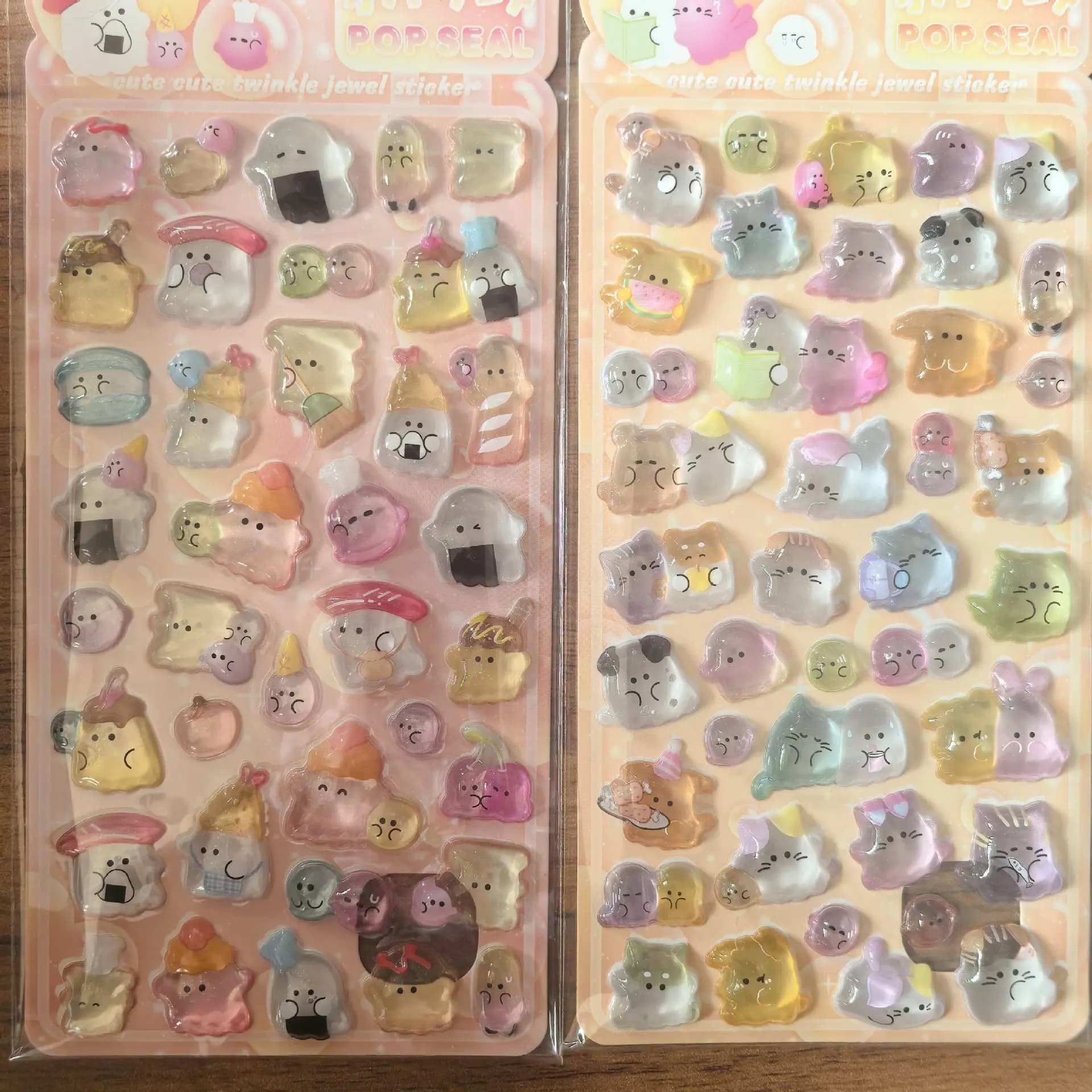 1/4 pezzi simpatici adesivi con sigillo pop trasparente - decorazioni adorabili per riviste, telefoni e artigianato fai da te, regalo periferico anime