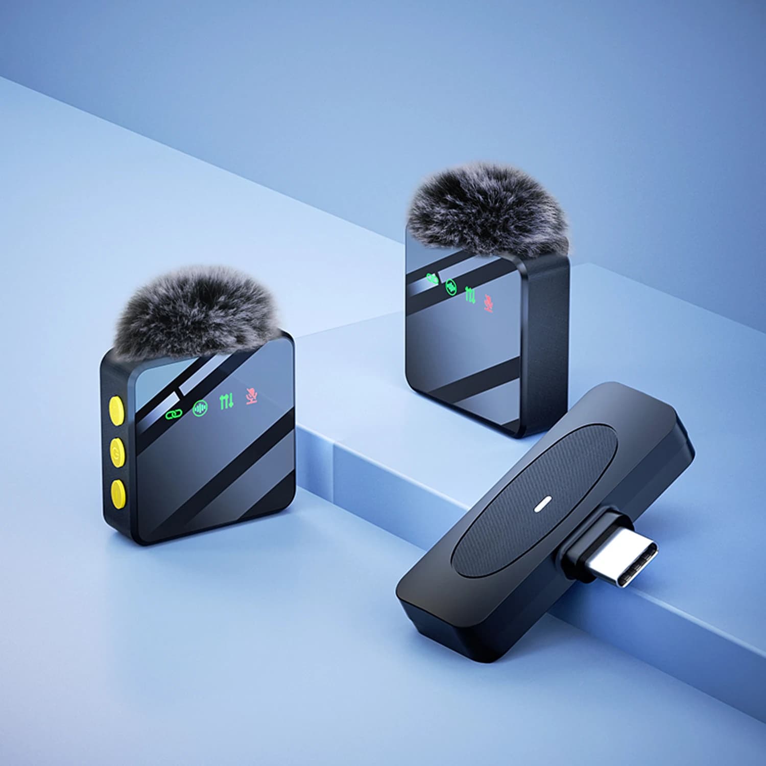 Microfono lavalier wireless professionale per telefoni e computer con porta USB-C, universale per Vlog, brevi video, interviste e conferenze