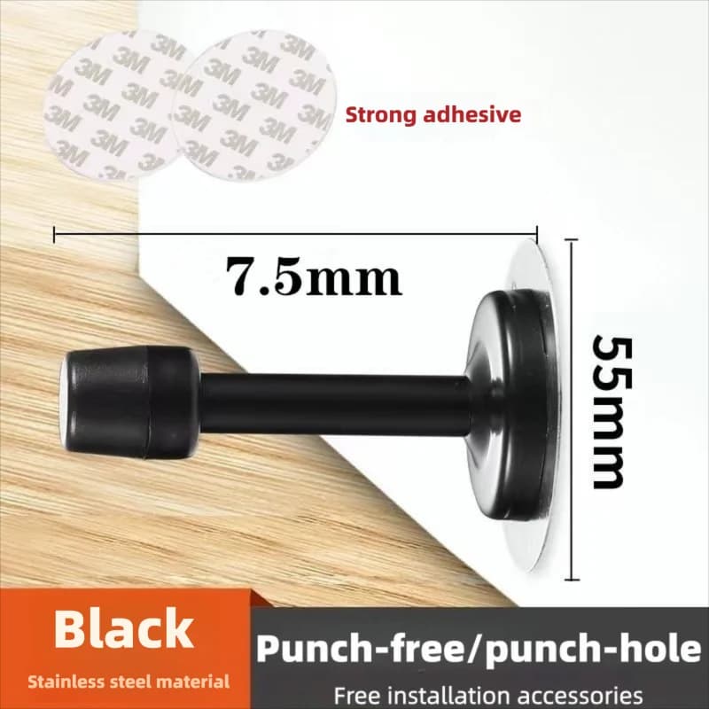 Rubber Wall Mounted Door Stopper Stainless Steel Door Stops Holder Catch Floor Fitting With Screws Bedroom Home Hardware
