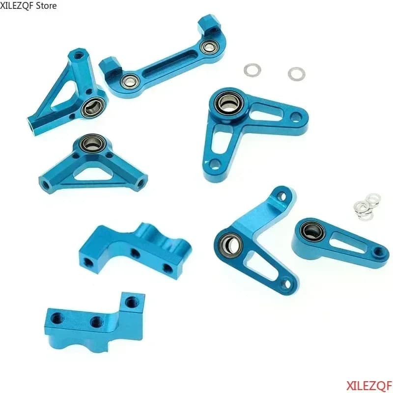 Kit di 5 Pezzi in Metallo per Upgrade Auto RC Tamiya TD4 1/10: Albero di Trasmissione, Supporto Servo, Ponte Sterzante, Bracci Sterzanti, Accessori di Ricambio