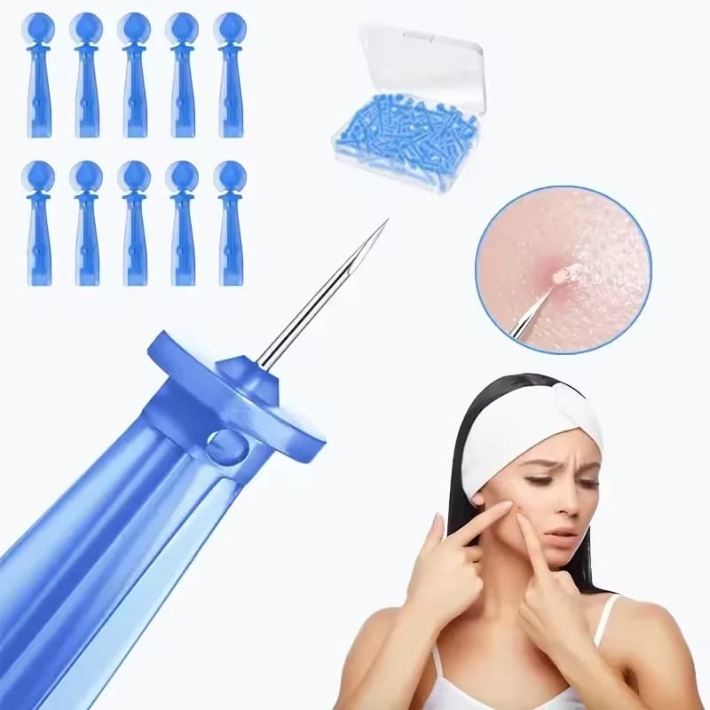 50pcs Disposable Blackhead Remover Acne Needles Stainless Steel Tool for Facial Cleaning And Blackhead Removal