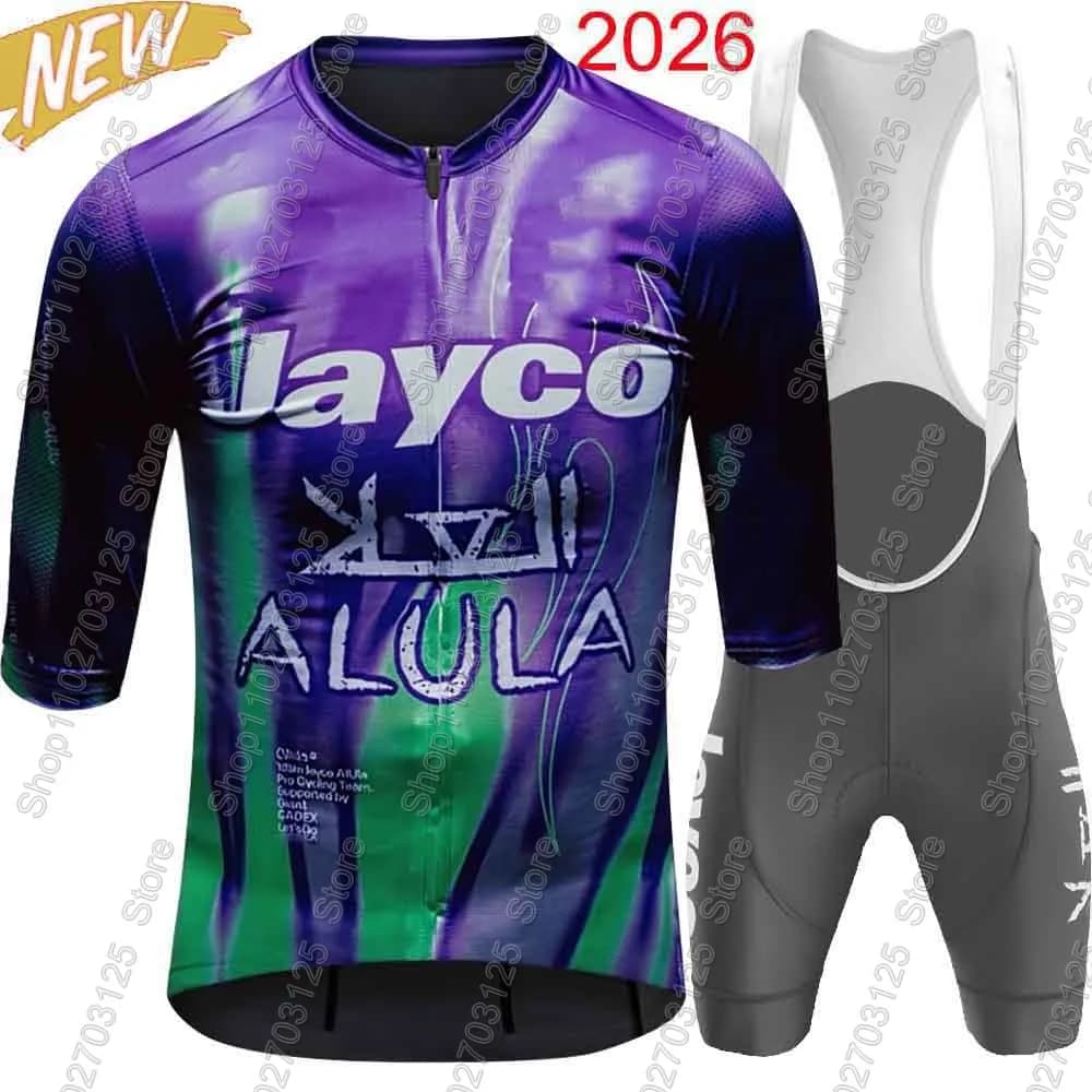 Completo da Ciclismo Jayco Alula Team 2026, Maglia e Pantaloncini Viola Australia, Abbigliamento Bici, Completo MTB, Ropa Maillot
