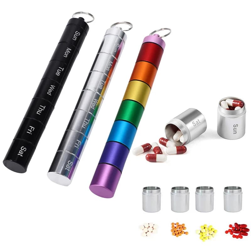 Portapillole impermeabile in alluminio Custodie da viaggio portatili Tablet organizer sigillato per medicinali da viaggio Vitamina Pesce Lnterval Storage