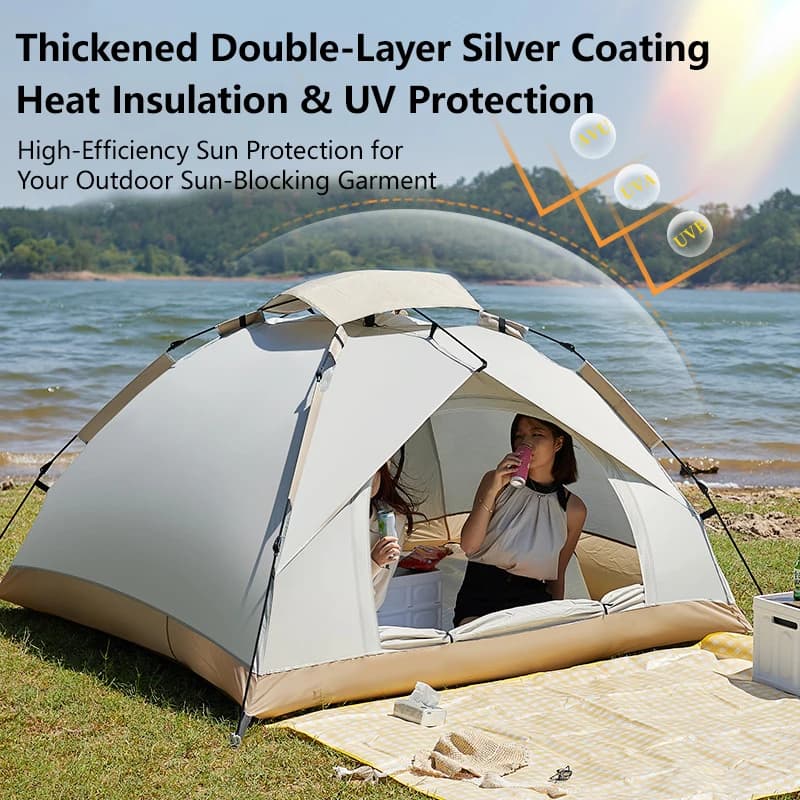 Tenda da Campeggio Istantanea per 2 Persone, Design Pop-up Automatico - Tessuto Oxford, Una Camera da Letto, Leggera, Impermeabile e Resistente al Vento