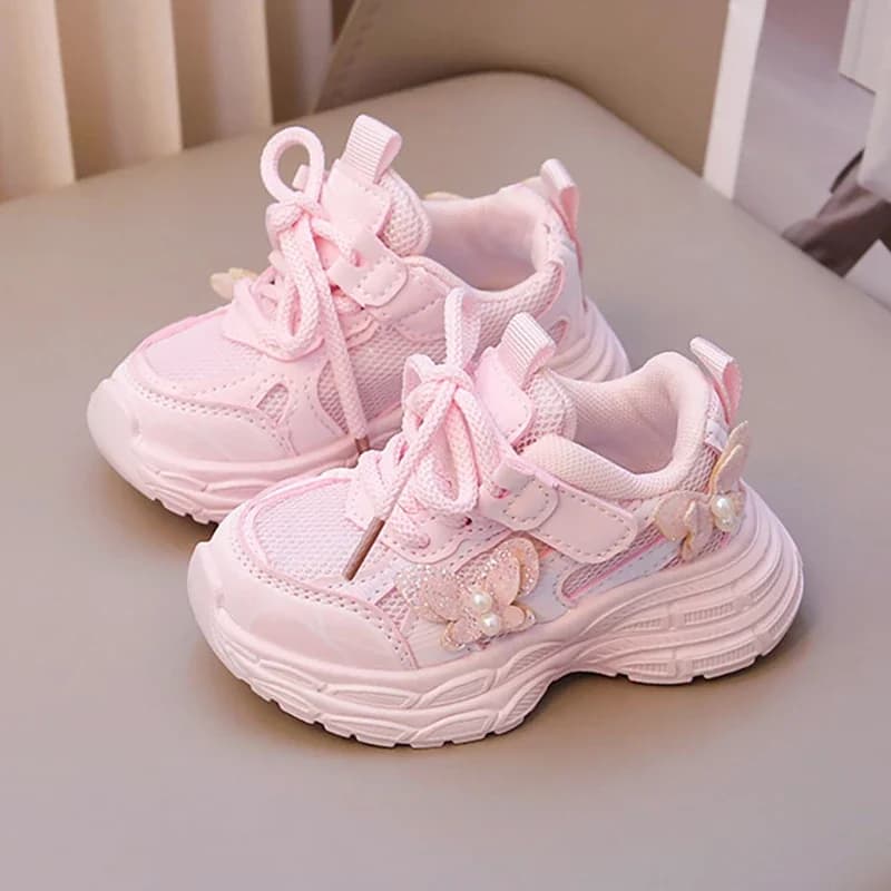 Scarpe Sportive in Pelle PU per Bambini, Sneakers alla Moda per Ragazze, Antiscivolo, Scarpe da Corsa Trendy per Bambini