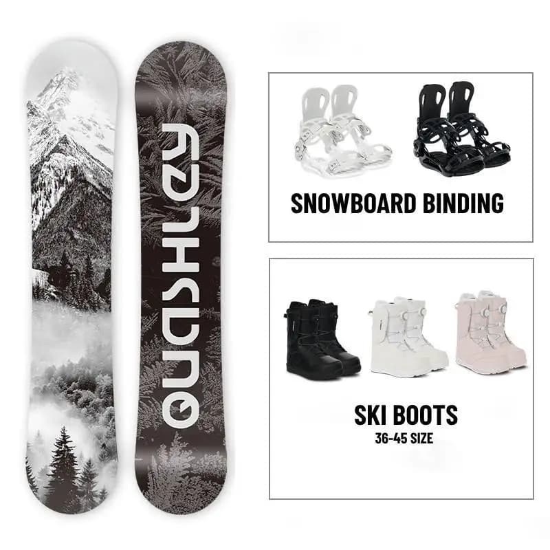 Tavola da Snowboard di Alta Qualità per Adulti Sport Invernali Freestyle con Attacchi e Scarponi