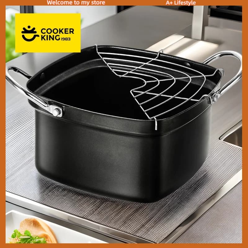 COOKER KING Spot Goods Japanese Mini Fryer with Oil Skewers Non-coated Iron Pot Cooking Pot Gas Suitable