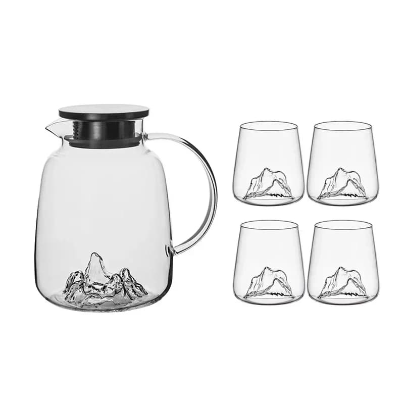 Bollitore per acqua fredda a forma di iceberg da 2000 ml Brocca per acqua 370 ml Tazza per iceberg Bicchiere da vino Bicchieri creativi Accessori per la casa