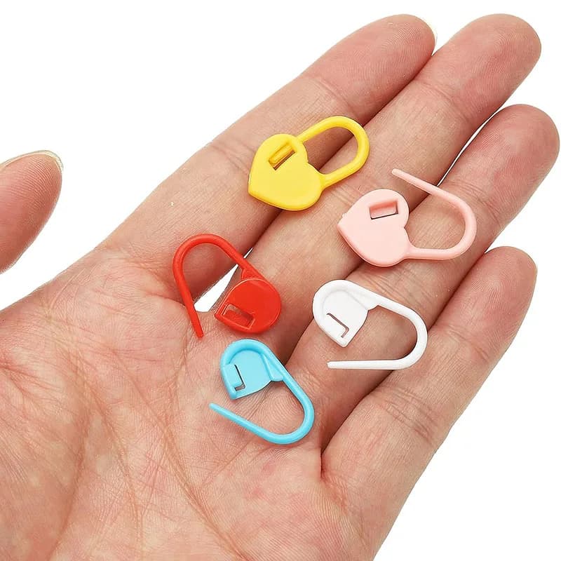 50-100 pz. Segnapunti in plastica per uncinetto, fermagli in resina piccoli con blocco, strumenti per maglieria, clip per ago, segnapunti per cucito