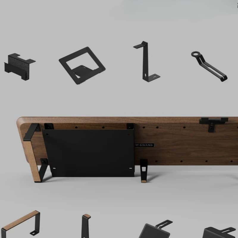 Supporto multi-dispositivo modulare regolabile in altezza per laptop, telefono, tablet, auricolari, smartwatch con scatola di immagazzinaggio