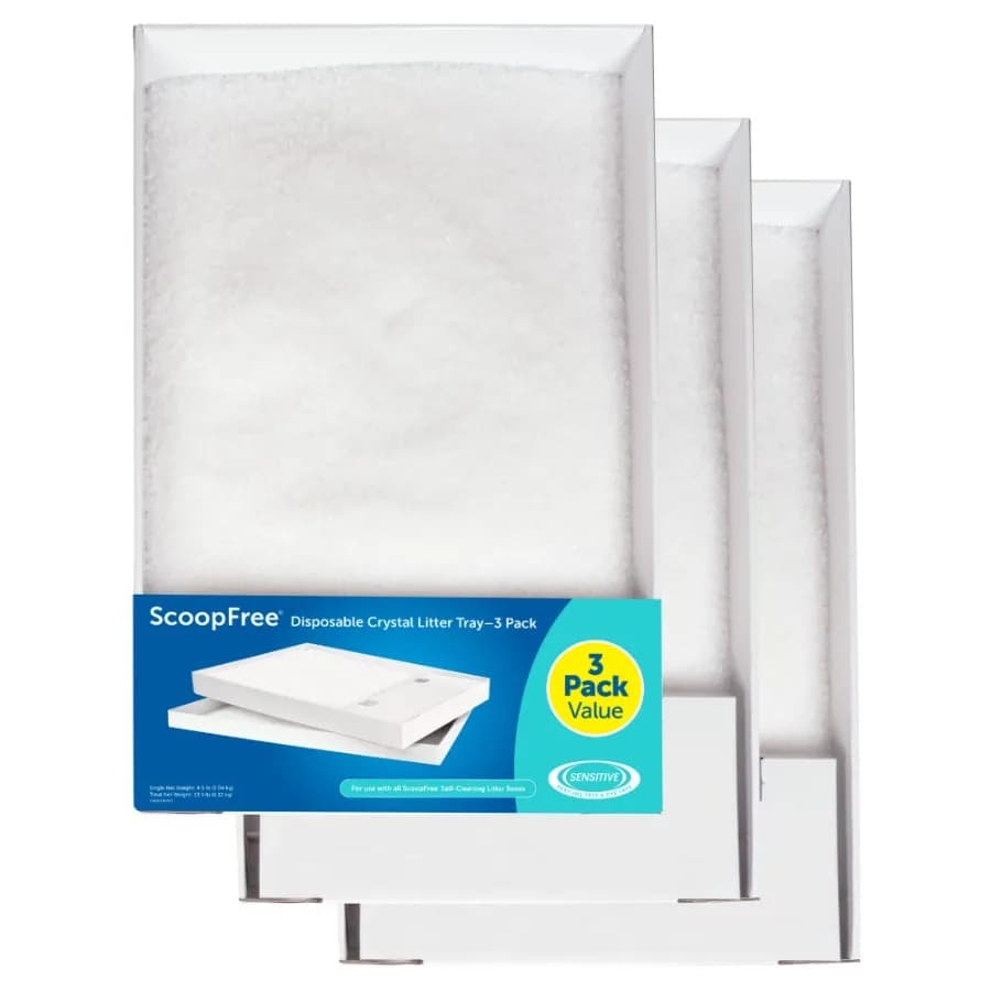 Fragrance-Free Disposable Cat Litter Trays 3-Pack Ideal for Easy Cleanup and Odor Control with Silica Crystals