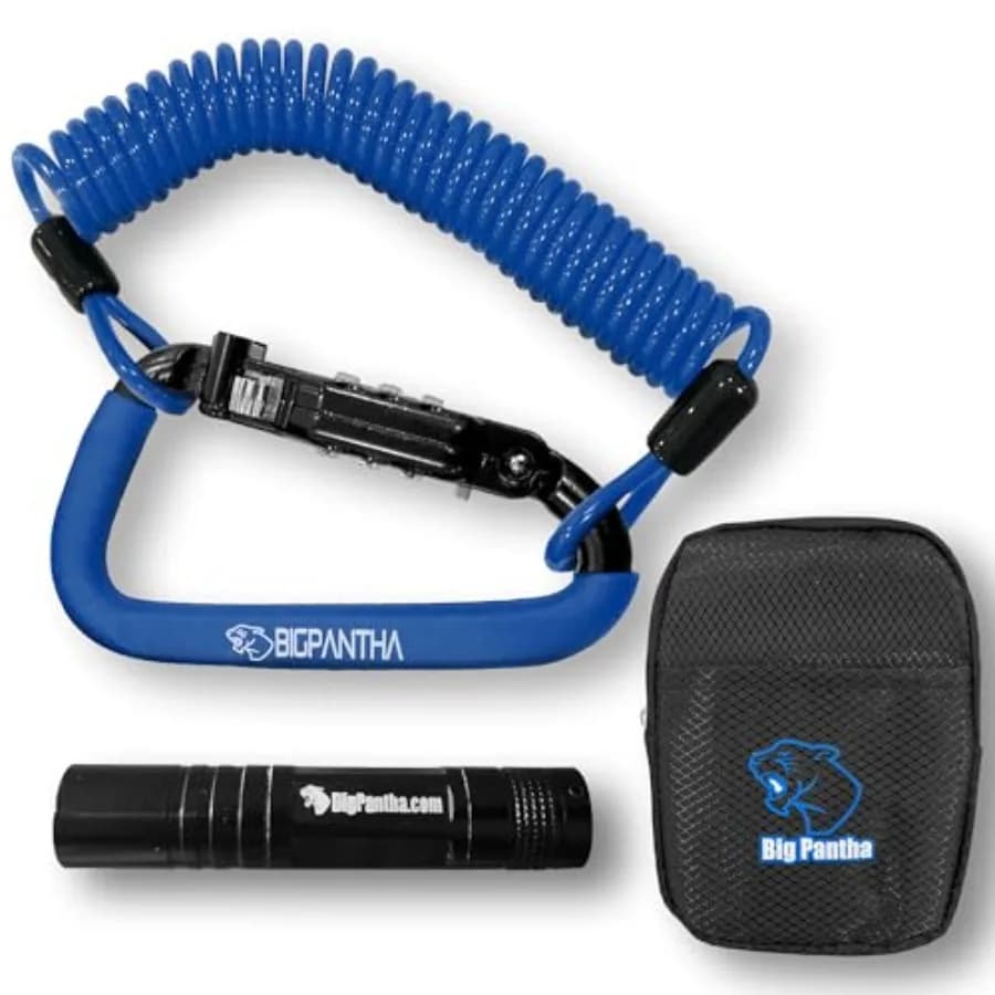 Cavo di Sicurezza per Casco Moto con Moschettone Blu e Lucchetto a Combinazione per Proteggere Casco, Giacca, Guanti o Borsa, Include Fr