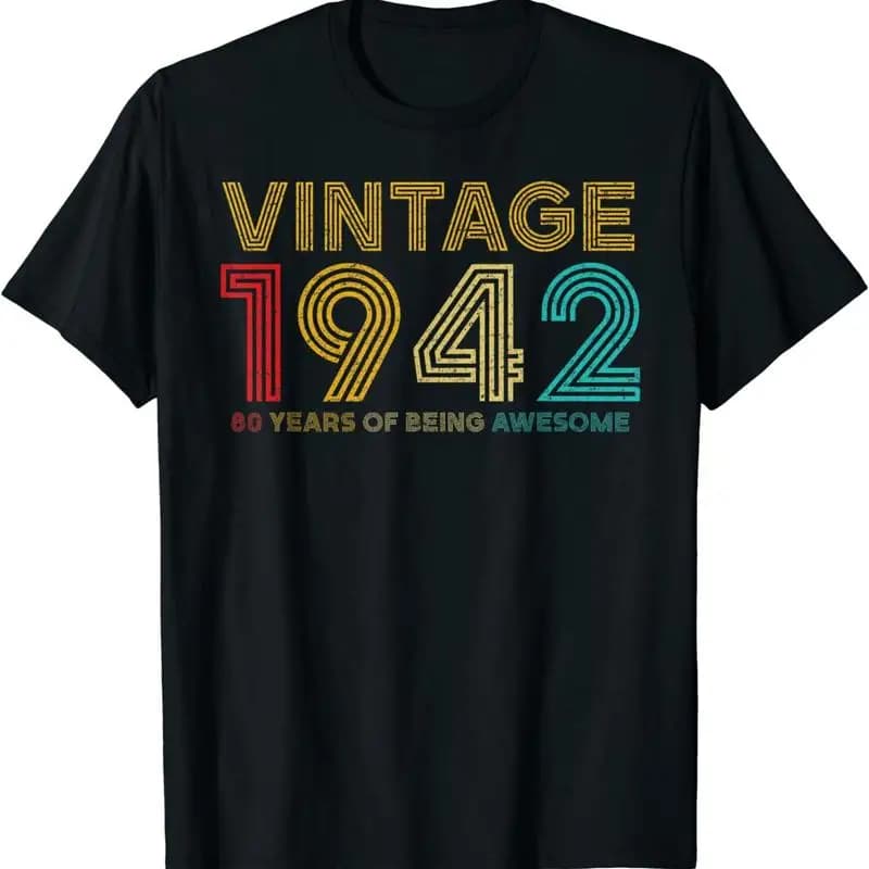 NUOVA maglietta per il 80° compleanno dell'annata del 80 anni 1942 in edizione limitata taglia S 3XL