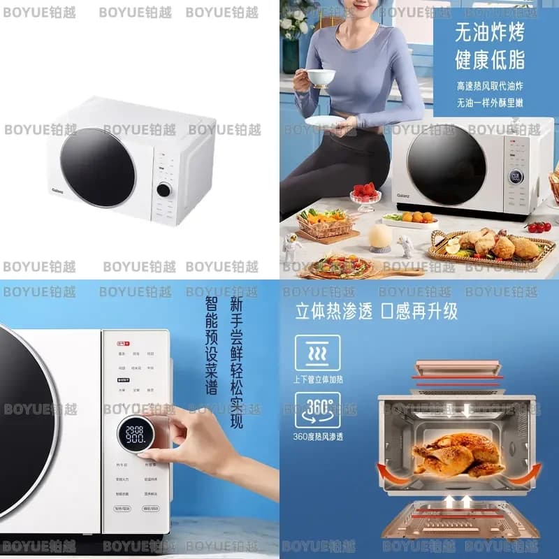 25L Stainless Steel Microwave Oven Air Fryer Combo Multifunctional Light Wave Cooking Appliance for Home Kitchen Hot Meals