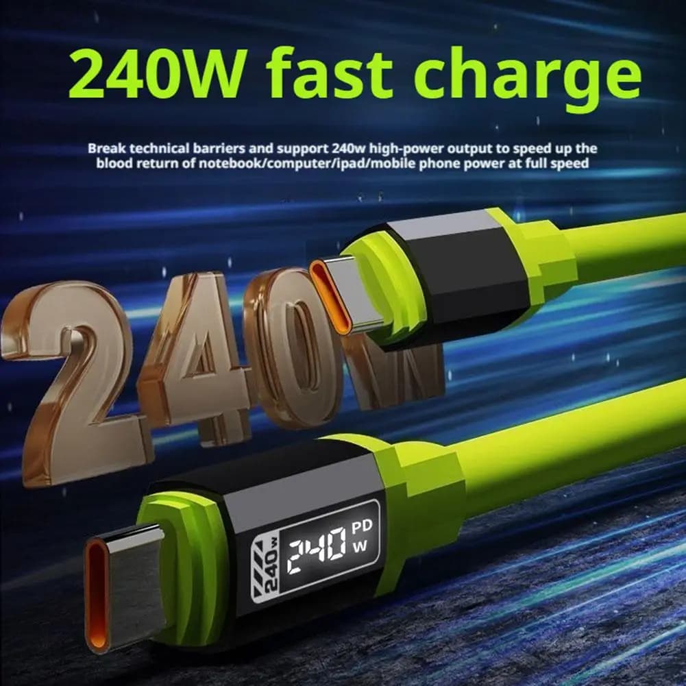 Cavo di ricarica e dati PD da 240 W da 1 M/2 M da USB-C a tipo C - Compatibile con iPhone 15 Samsung