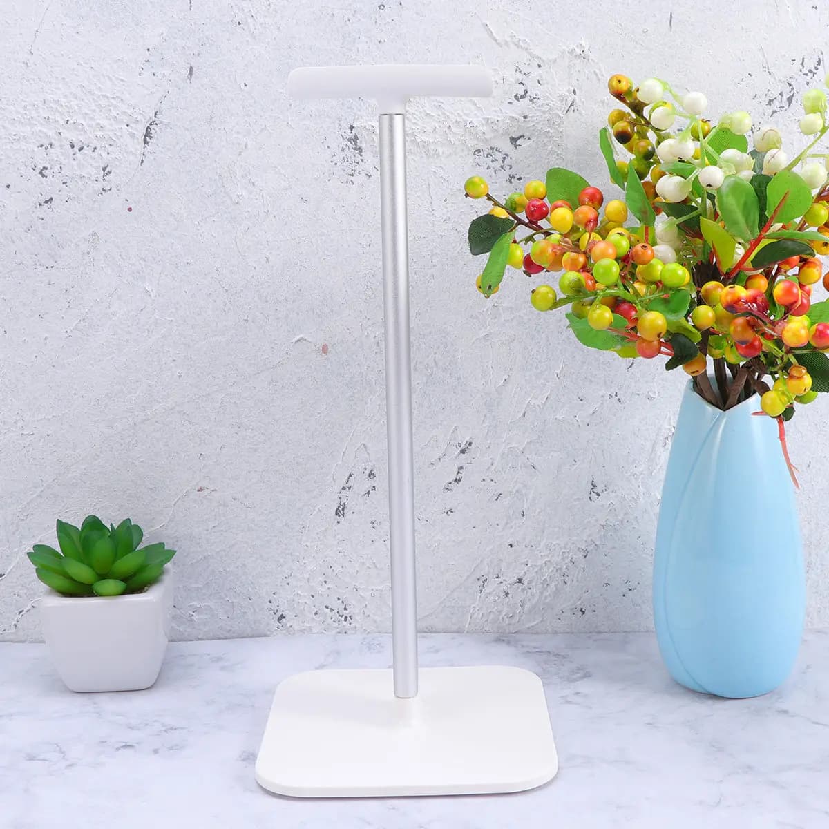 Supporto per Cuffie in Robusta Lega di Alluminio, Organizzatore da Scrivania Salvaspazio, Design Moderno, Staffa Appendicuffie