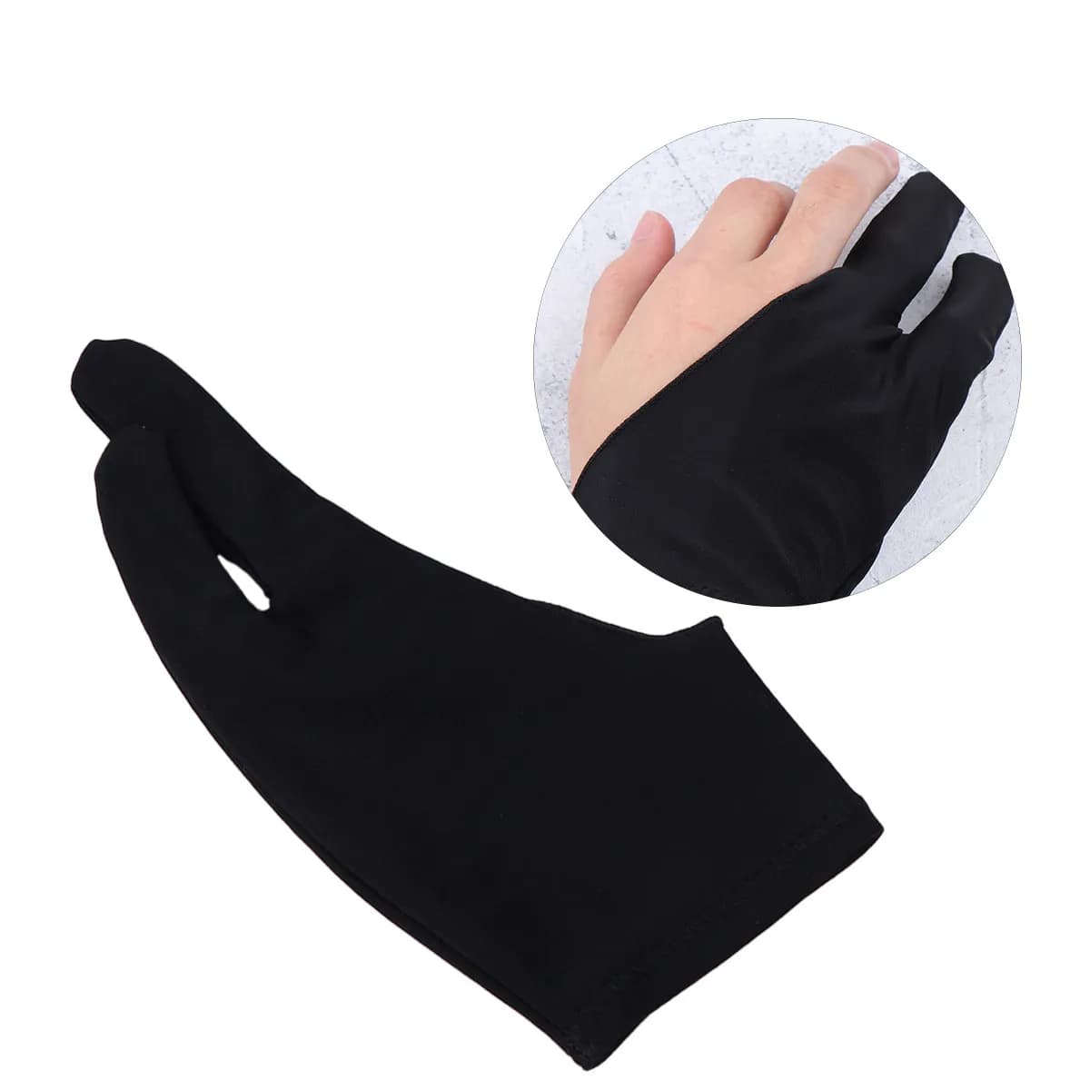 2Pcs Drawing Gloves Artist Spandex Two Finger Anti-Fouling Painting Glove Size S Red Sketch Glove for Tablets Artist Gloves