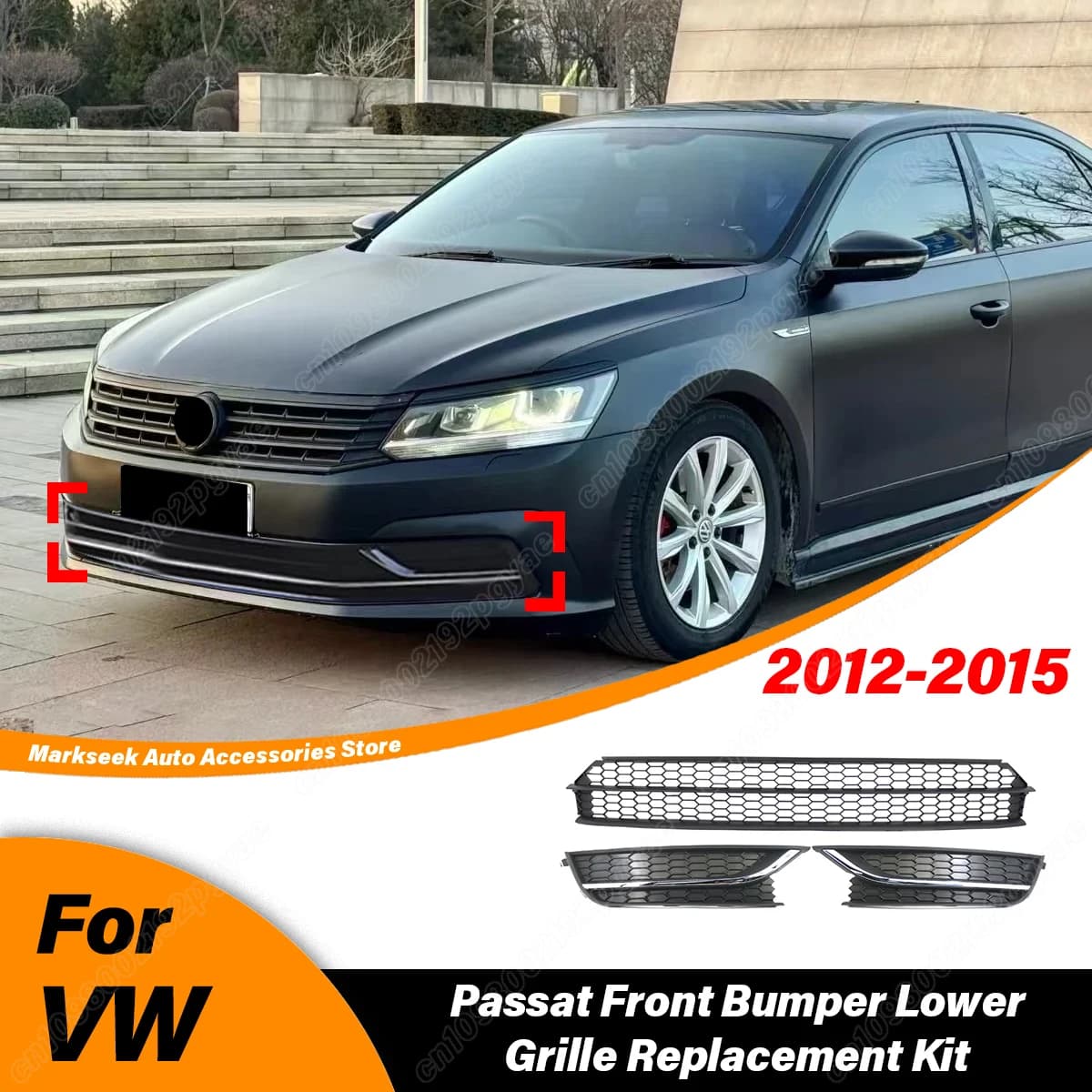Per Volkswagen Passat 2012 2013 2014 2015 Automotive Paraurti Anteriore A Nido D'ape Perforato Griglia Inferiore/Fendinebbia Deflettore Kit di Copertura