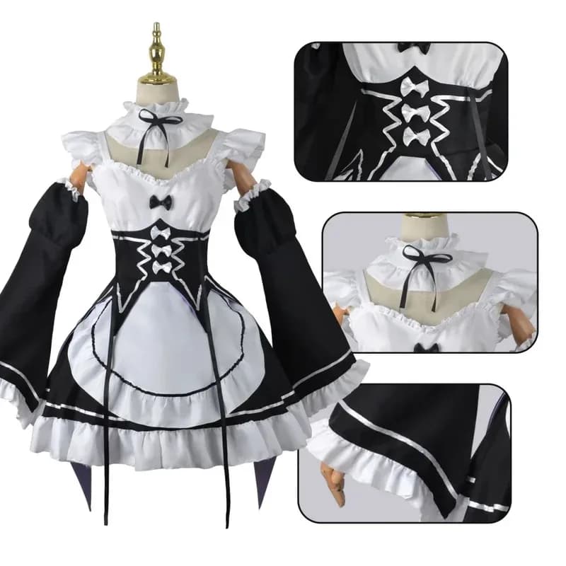 Anime Ram Rem Lolita Maid Re Life In A Different World From Zero Costumi Cosplay Wigx, 5;d'2.y;8'