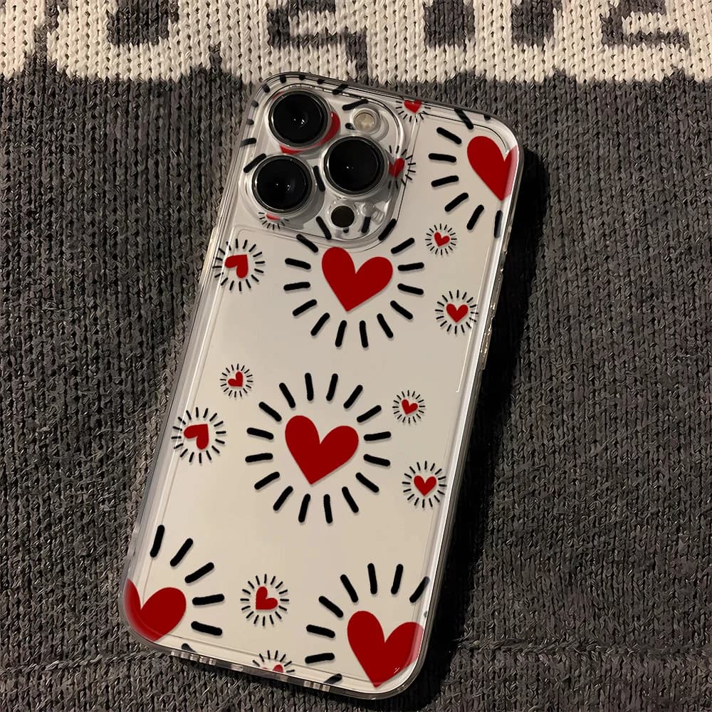 Luminous Love Case For iPhone 16 16E 15 11 12 13 14 Pro Max For iPhone XR XS Max 8 Plus Back Cover
