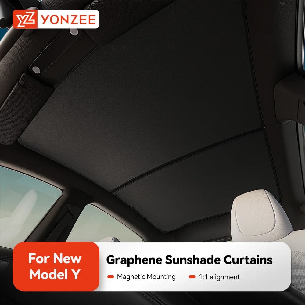 YZ For Tesla 2025-2026 Model 3 Y Juniper Highland Graphene Black Sky Screen Sunshade Honeycomb Skylight Magnetic Sunshade Panel