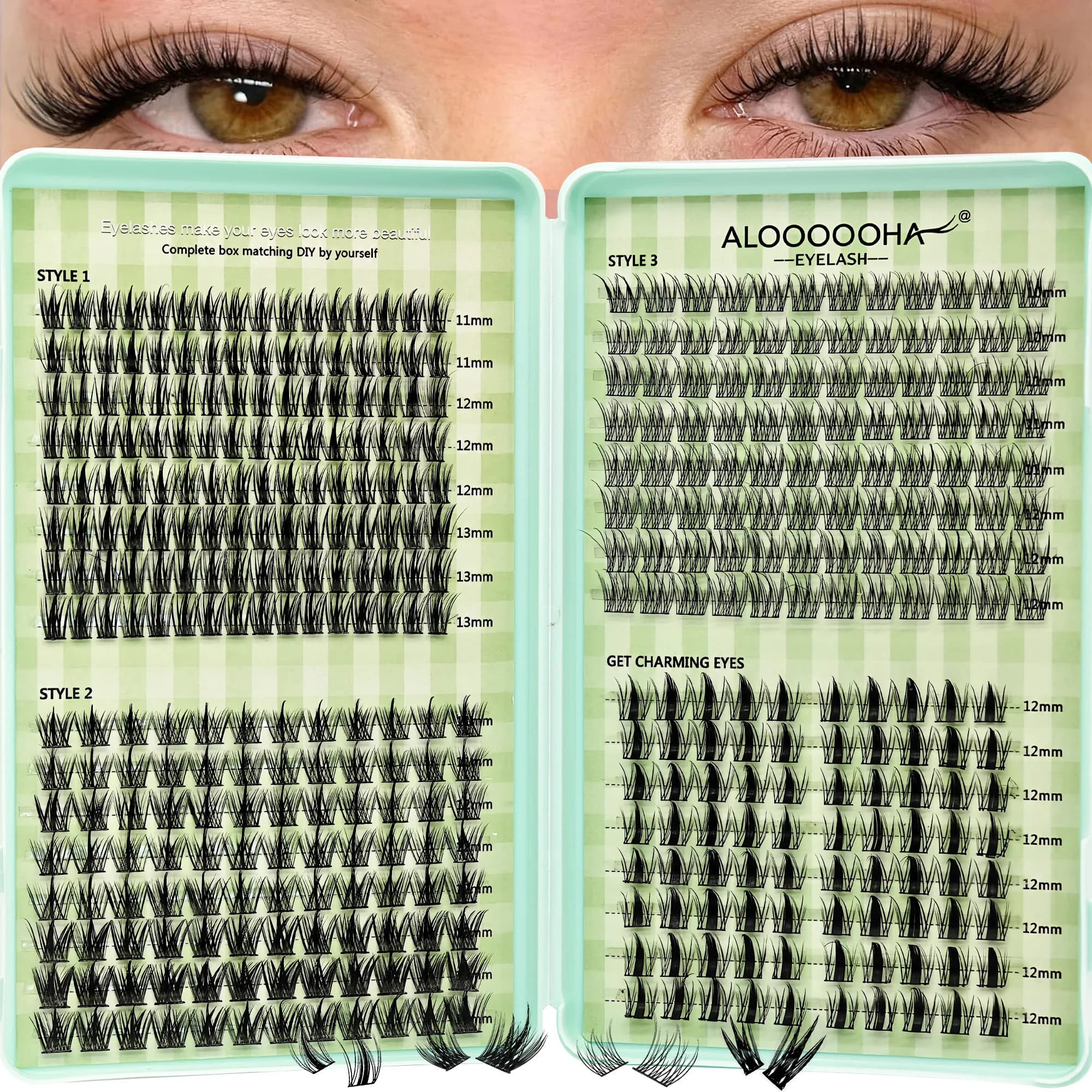 400-cluster segmented eyelash extensions fora lively, lightweight look available in lengthsof 10-13mm and four distinct styles.