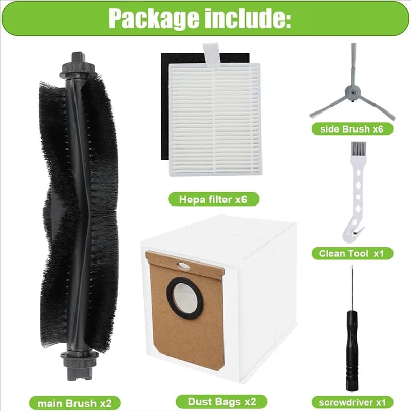 Per Eufy L60/ L60 SES/ L50/ L50 SES Robot Aspirapolvere Spazzola Laterale Principale Filtro Hepa Mop Sacchetti per la Polvere in Stoffa Parts-A74P