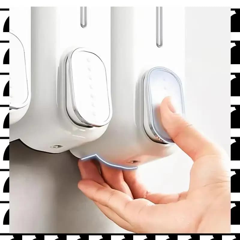 A44U Contenitore per sapone Shampoo Bagno Scatola Pressa manualmente Dispenser di sapone a parete