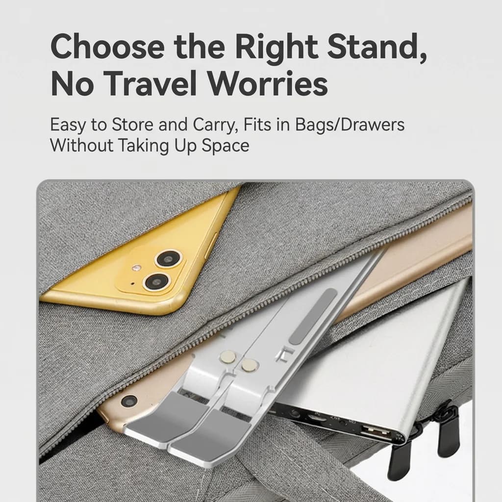 Supporto per Laptop Pieghevole in Alluminio - Stand Ergonomico Regolabile da Scrivania, Compatibile con MacBook, Dell, HP e Tutti i Laptop
