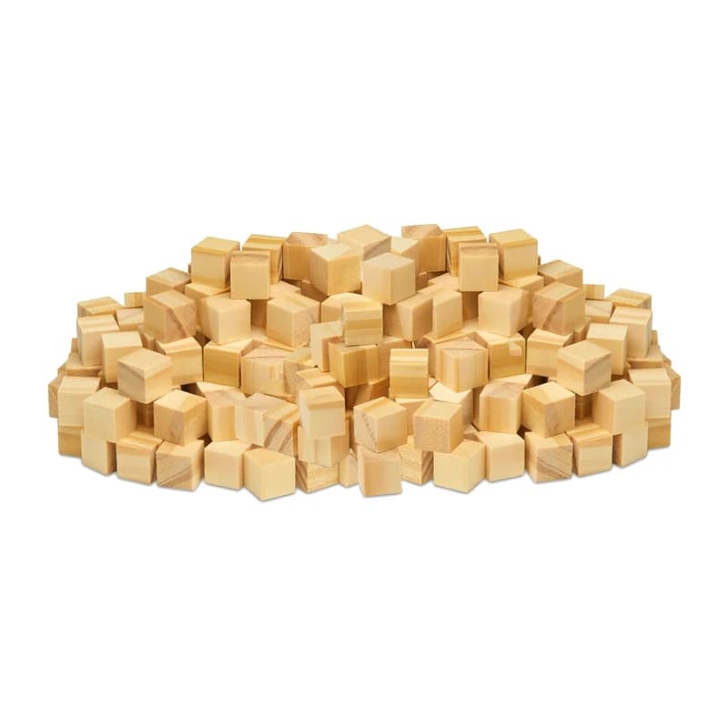 50 Pezzi di Blocchi di Legno da 15mm per Artigianato, Cubi di Pino Naturale Non Trattato per Progetti Fai-da-Te e Decorazione Casa