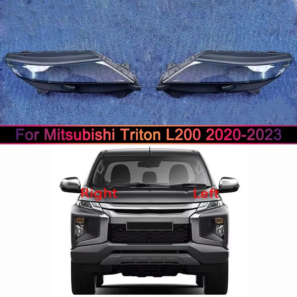For Mitsubishi 2020 2021 2022 2023 Triton L200 Headlamp Cover Transparent Headlight Shell Replace Original Lampshade Plexiglass