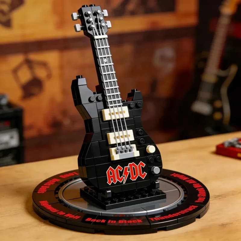 Irons Maidens 50th Skull Building Blocks Guitar Trooper Model Assemble Ornament Rock Band Creative Toy Gift