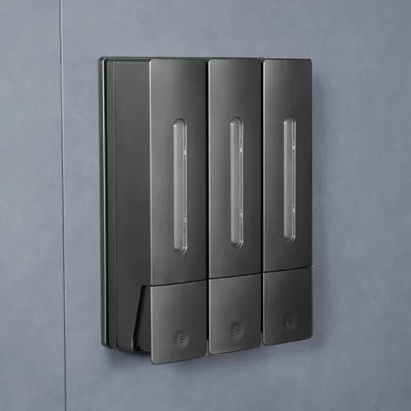 Nuovo Dispenser di Sapone da Parete da 400ml Senza Foratura, Dispenser Manuale per Sapone Liquido e Shampoo per Hotel