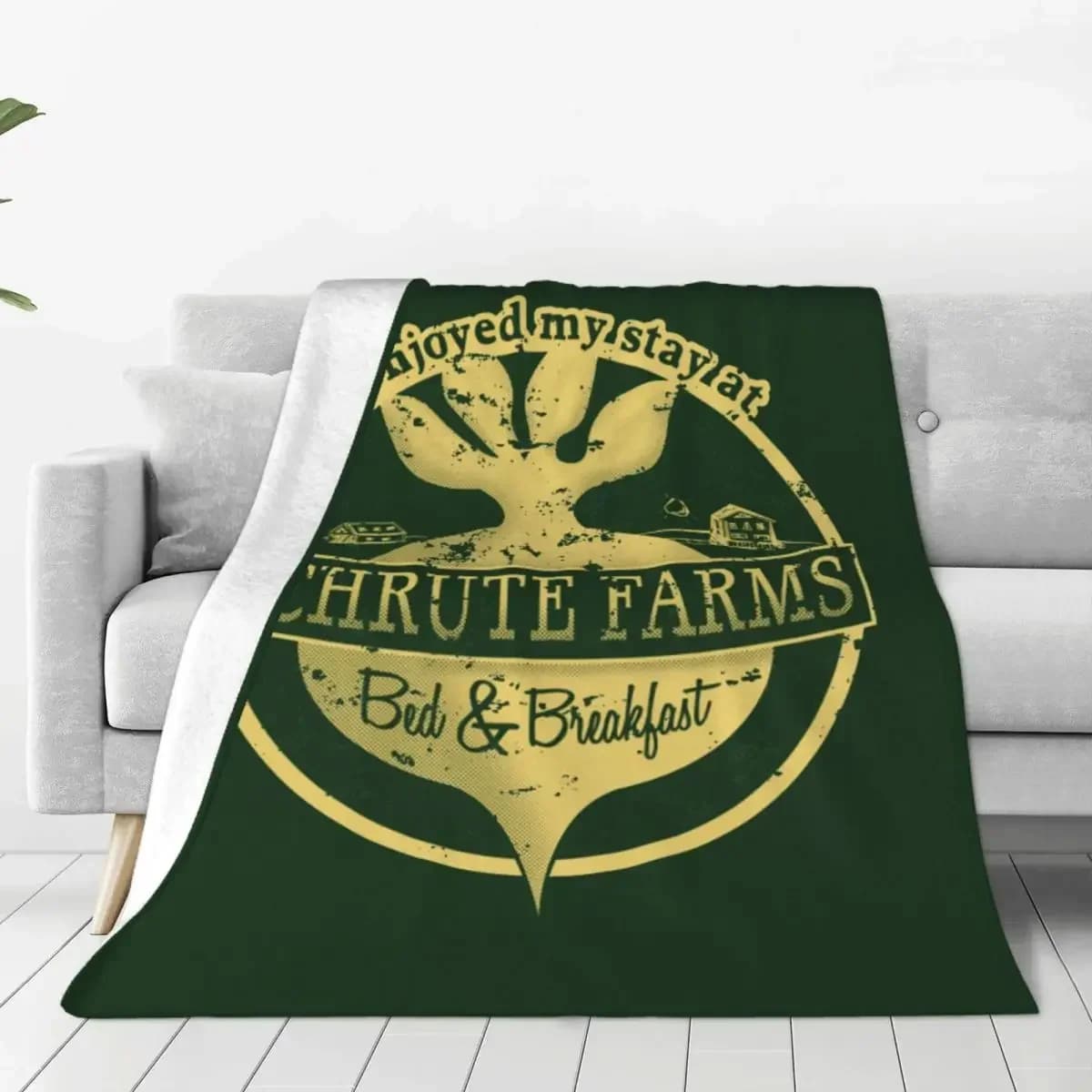 Ho apprezzato il mio soggiorno a Schrute Farms The Office Fleece Throw coperta Tv Show coperta per biancheria da letto divano Super Soft Bedroom Quilt
