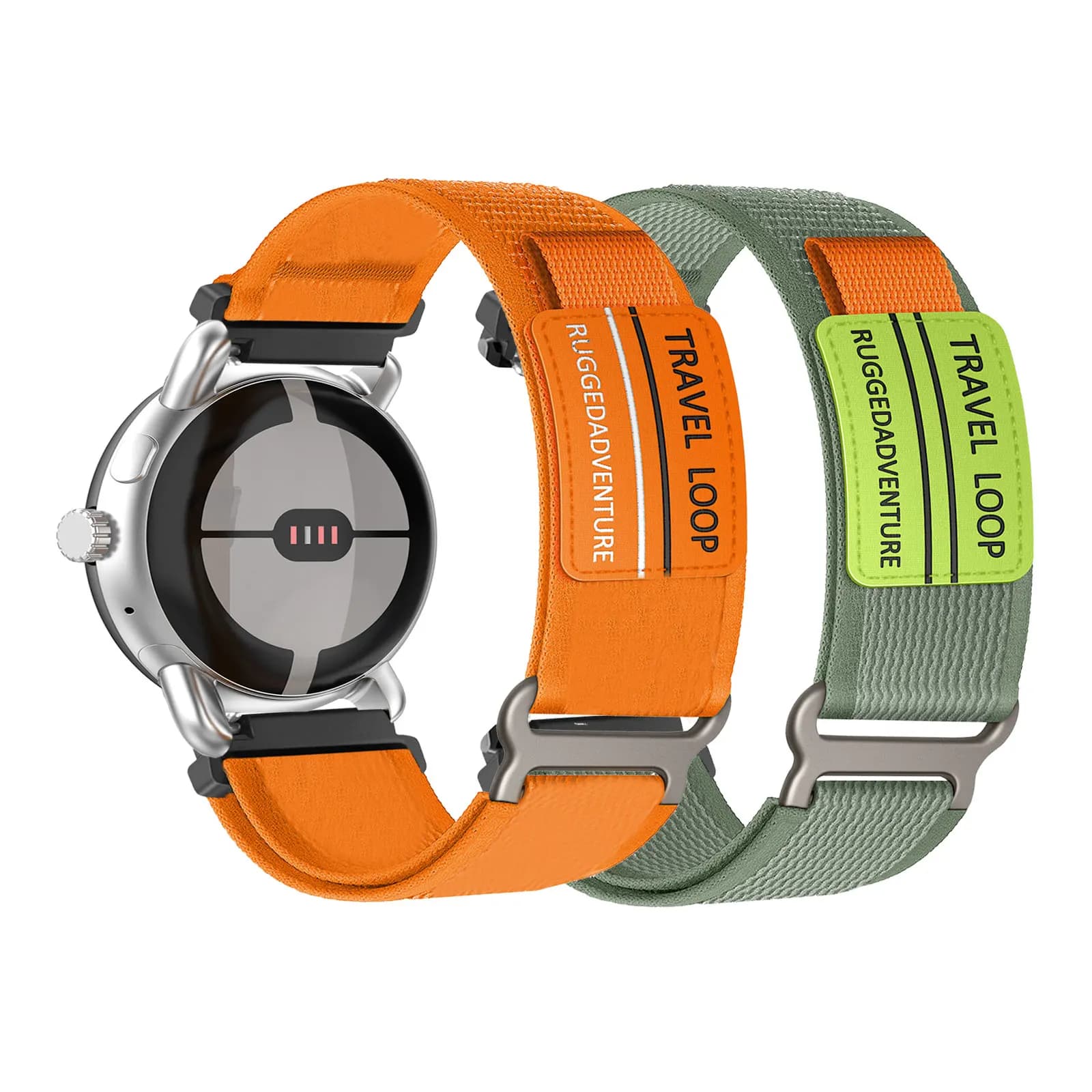 2 cinturini in nylon con velcro per Google Pixel Watch 1/2/3/4 da 41 mm